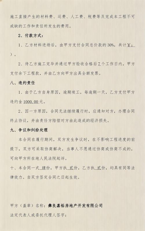 内墙涂料工程承包合同